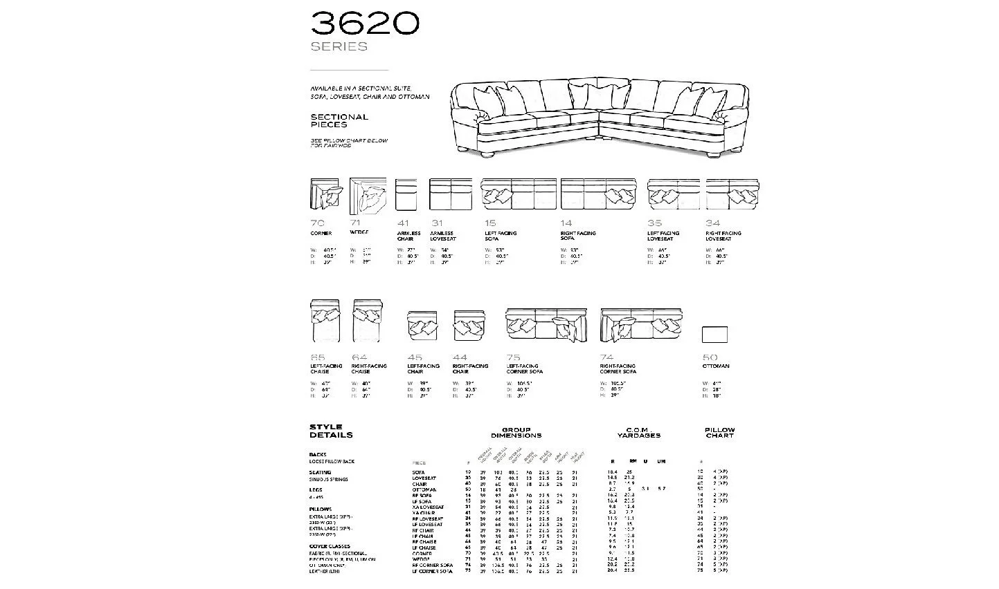 Mayo 3620 Sofa — Annie Oakley's Wood Furniture